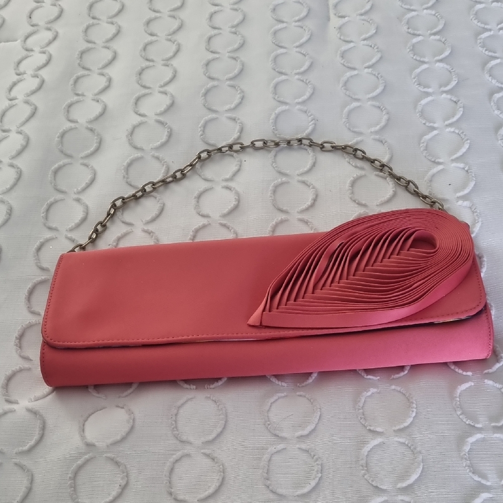 Elegant Pink Clutch with Chain Strap
